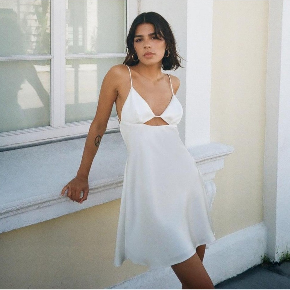 Zara Satin Effect Cut Out Dress